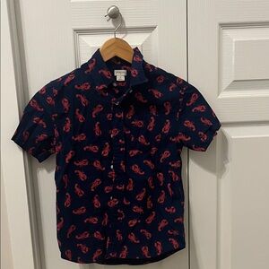 Crewcuts Navy Shirt with Red Lobster Pattern